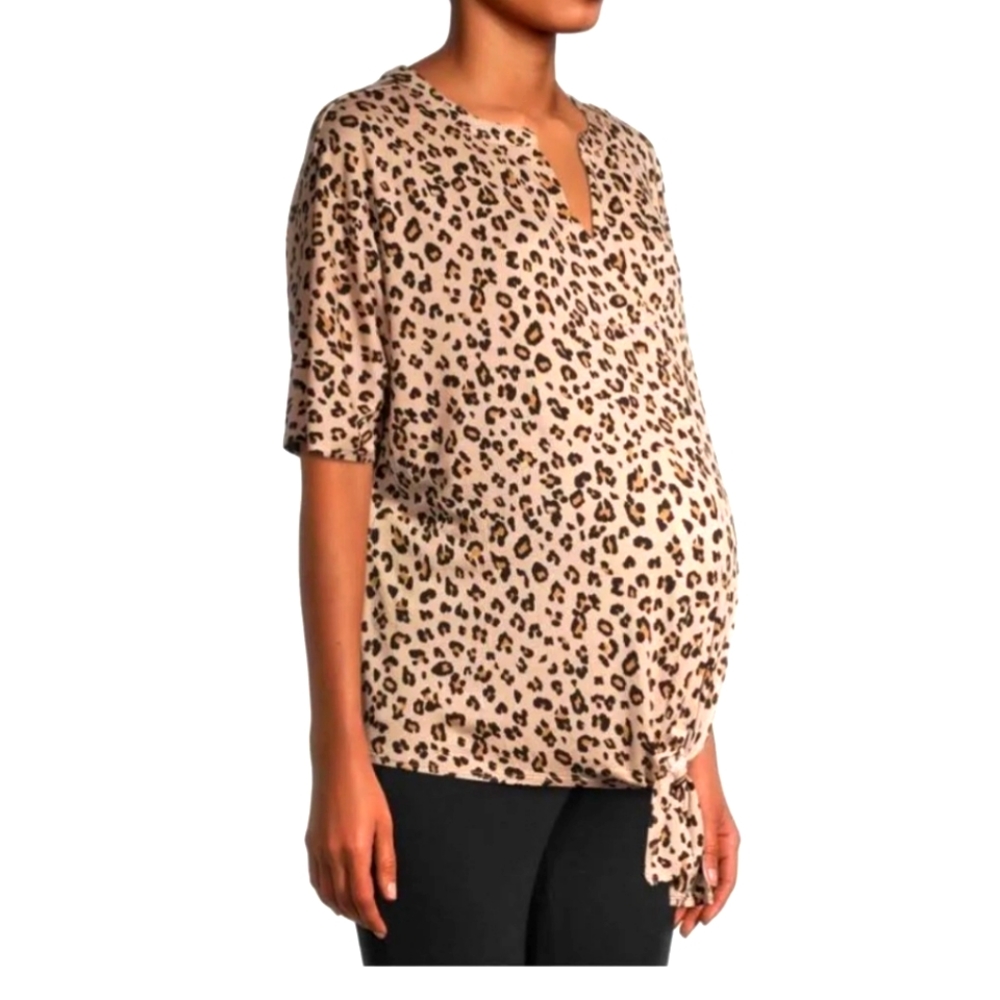 Animal Print Maternity Knit Top